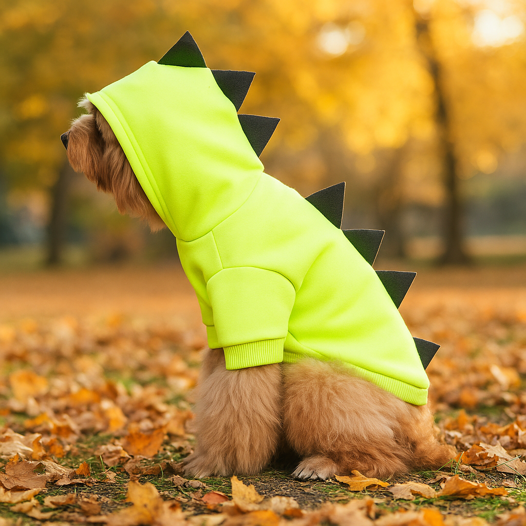 Sudadera de Halloween Dinosaurio para Perro - Forro Polar Cálido - Disfraz Divertido