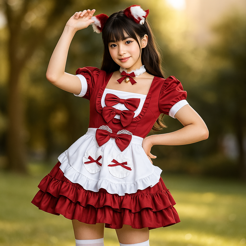Disfraz de Camarera Halloween - Mini Cosplay Volantes Talla Grande