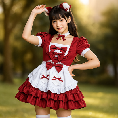 Disfraz de Camarera Halloween - Mini Cosplay Volantes Talla Grande