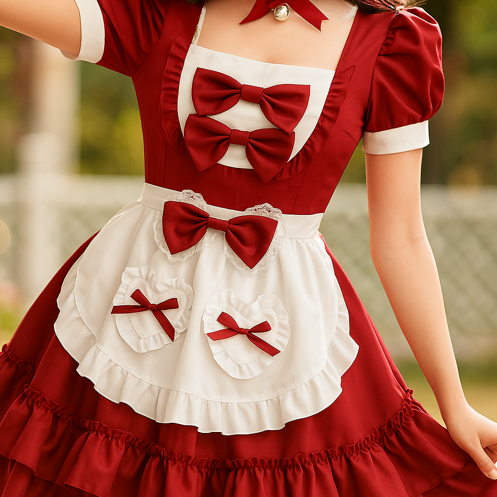 Disfraz de Camarera Halloween - Mini Cosplay Volantes Talla Grande