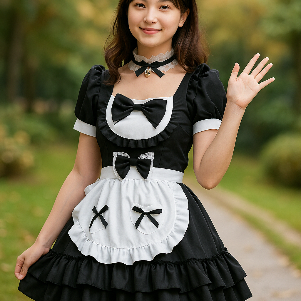 Disfraz de Camarera Halloween - Mini Cosplay Volantes Talla Grande