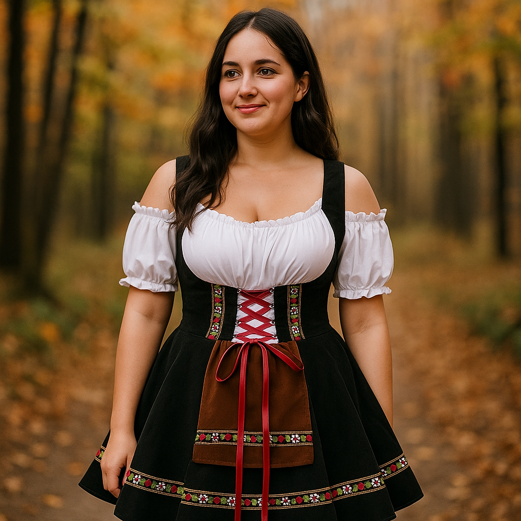 Ropa de Halloween Bavaroise - Talla Grande - Mangas Abullonadas - Mini