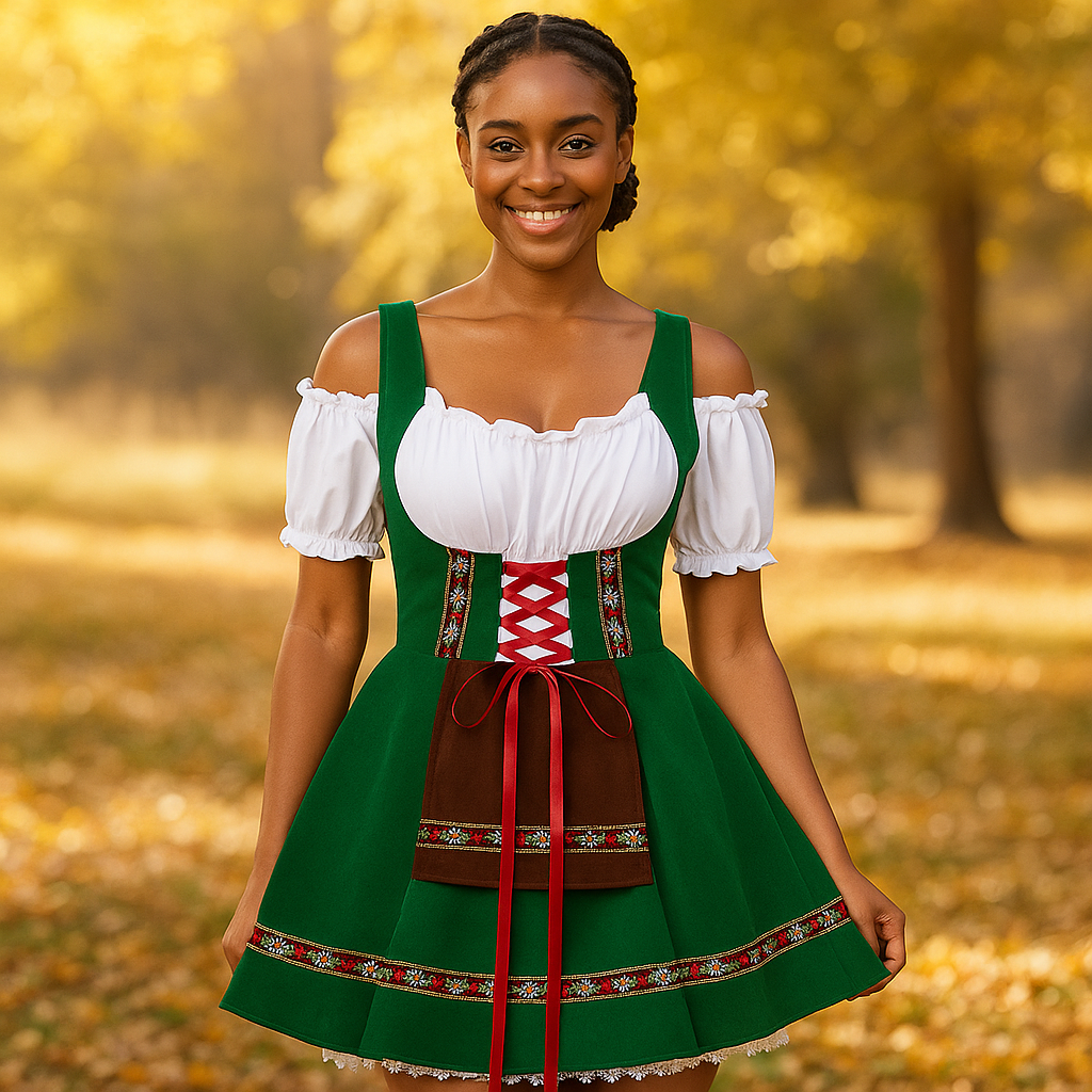 Ropa de Halloween Bavaroise - Talla Grande - Mangas Abullonadas - Mini