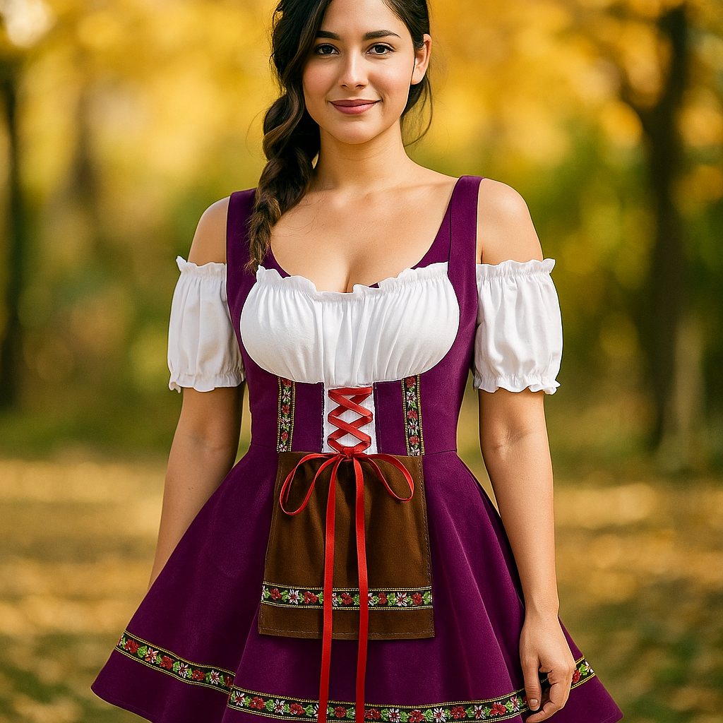 Ropa de Halloween Bavaroise - Talla Grande - Mangas Abullonadas - Mini