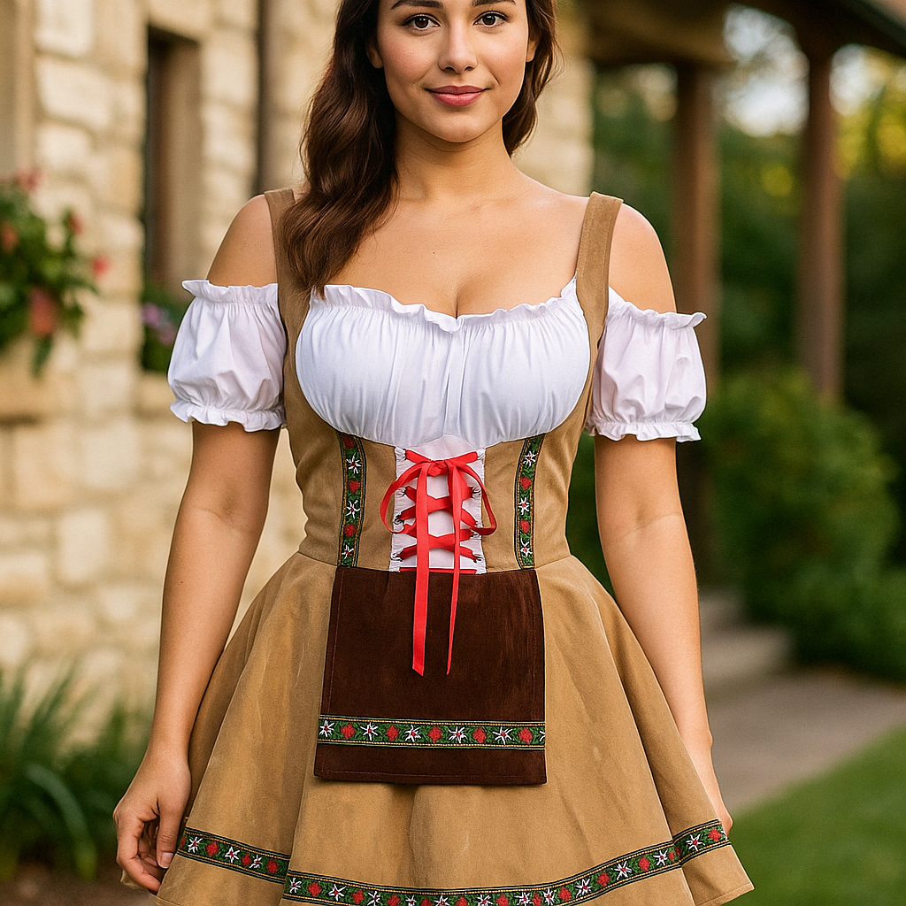 Ropa de Halloween Bavaroise - Talla Grande - Mangas Abullonadas - Mini