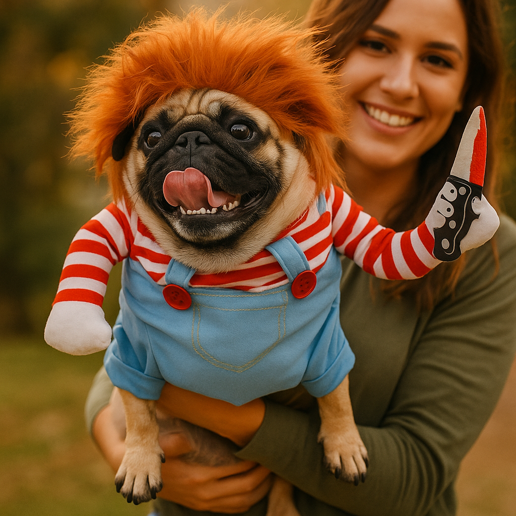 Disfraz de Halloween para Perro - Peluche Divertida - Muñeca Espeluznante
