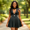 Robe Mini Gótica Rayada - Disfraz Halloween Mujer - Estilo Único
