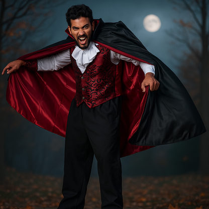 Disfraz de Vampiro Espeluznante - Capa Gótica Larga - Halloween Hombre