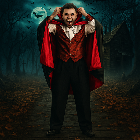 Disfraz de Vampiro Espeluznante - Capa Gótica Larga - Halloween Hombre