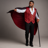 Disfraz de Vampiro Gótico Hombre - Abrigo Largo - Camisa Volantes