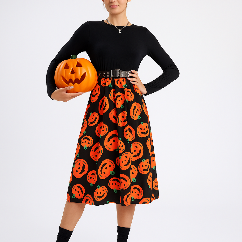 Ropa Midi Halloween - Calabaza Espeluznante - Estilo Único