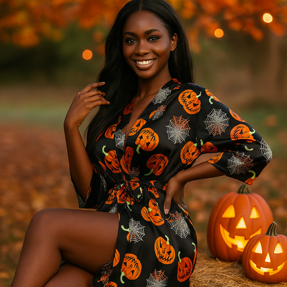Disfraz de Halloween Cecilia - Estampado de Calabaza - Divertido y Único