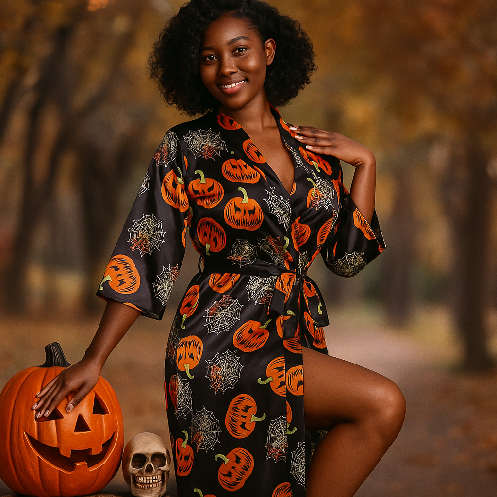 Disfraz de Halloween Cecilia - Estampado de Calabaza - Divertido y Único