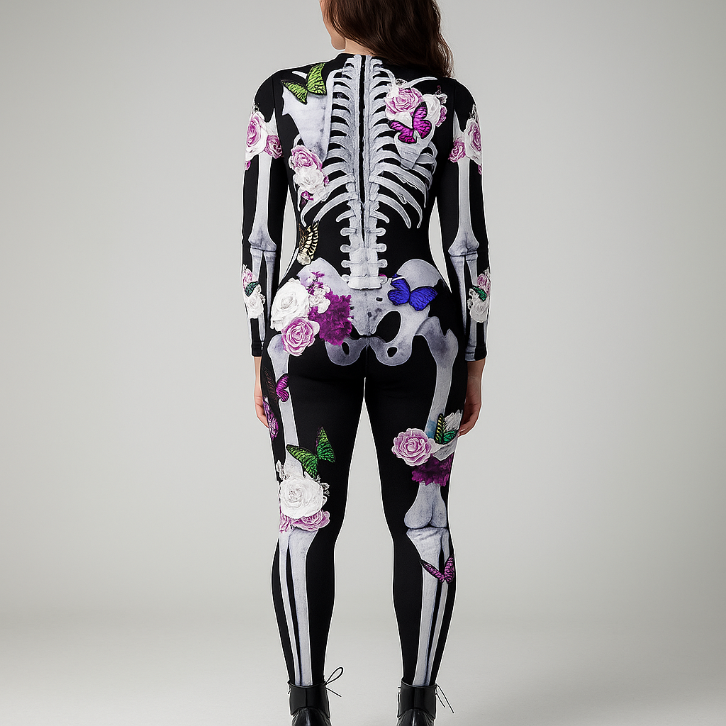 Disfraz de Halloween Ornella - Esqueleto Floral - Único y Fuerte