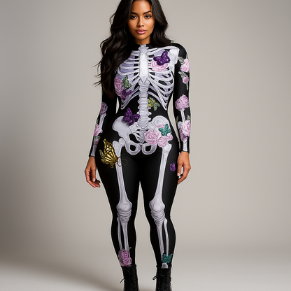 Disfraz de Halloween Ornella - Esqueleto Floral - Único y Fuerte