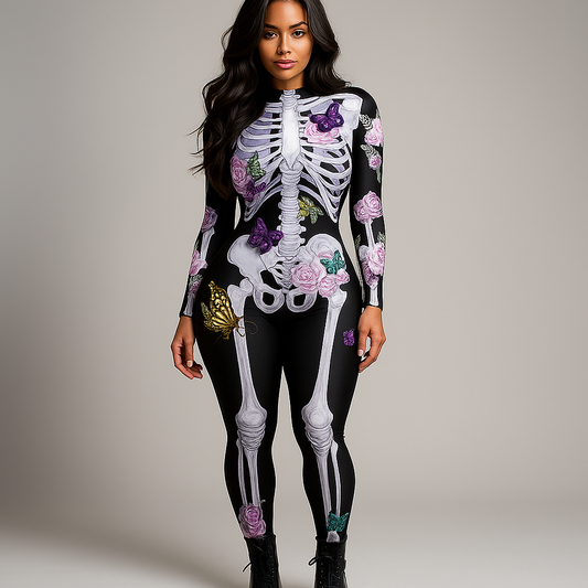 Disfraz de Halloween Ornella - Esqueleto Floral - Único y Fuerte