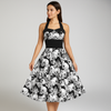 Robe Midi Bettina - Imprimé Tête de Mort - Style Élégant Rebelle