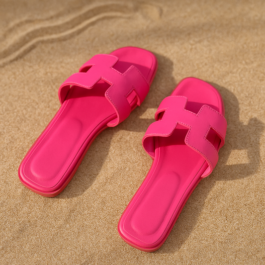 H Sandal | Sandalias de Cuero Vegano Modernas Diseño H