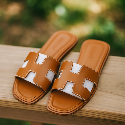 H Sandal | Sandalias de Cuero Vegano Modernas Diseño H