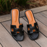 H Sandal | Sandalias de Cuero Vegano Modernas Diseño H