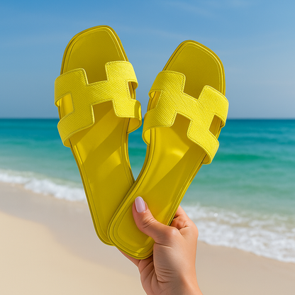 H Sandal | Sandalias de Cuero Vegano Modernas Diseño H