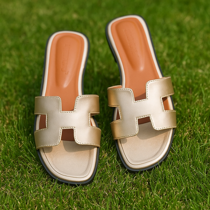 H Sandal | Sandalias de Cuero Vegano Modernas Diseño H