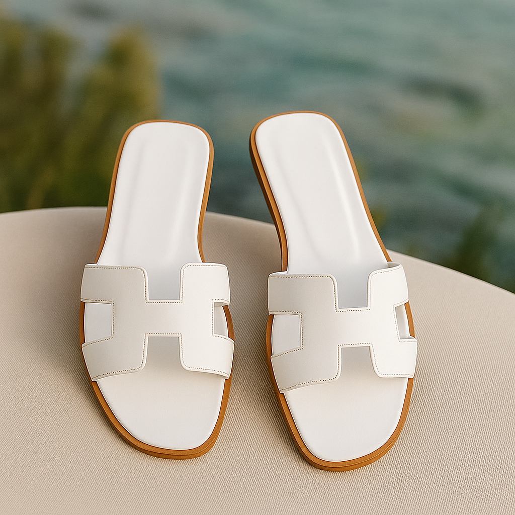 H Sandal | Sandalias de Cuero Vegano Modernas Diseño H