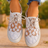 Zapato ortopédico elegante con bordado floral- Arabella