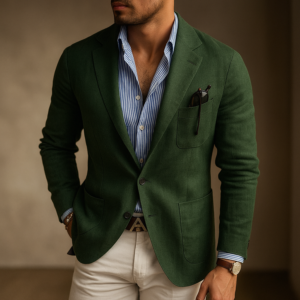 Blazer Casual Elegante de Poliéster para Hombre