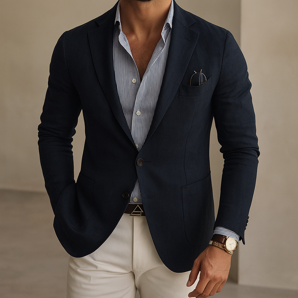 Blazer Casual Elegante de Poliéster para Hombre