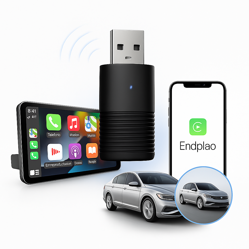 Adaptador Wireless CarPlay y Android Auto Universal