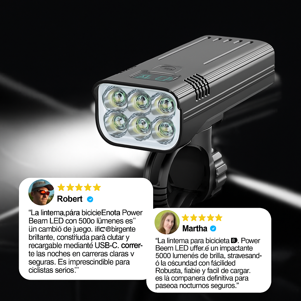 Luminoride Power Beam Luz Bicicleta 5000 Lúmenes