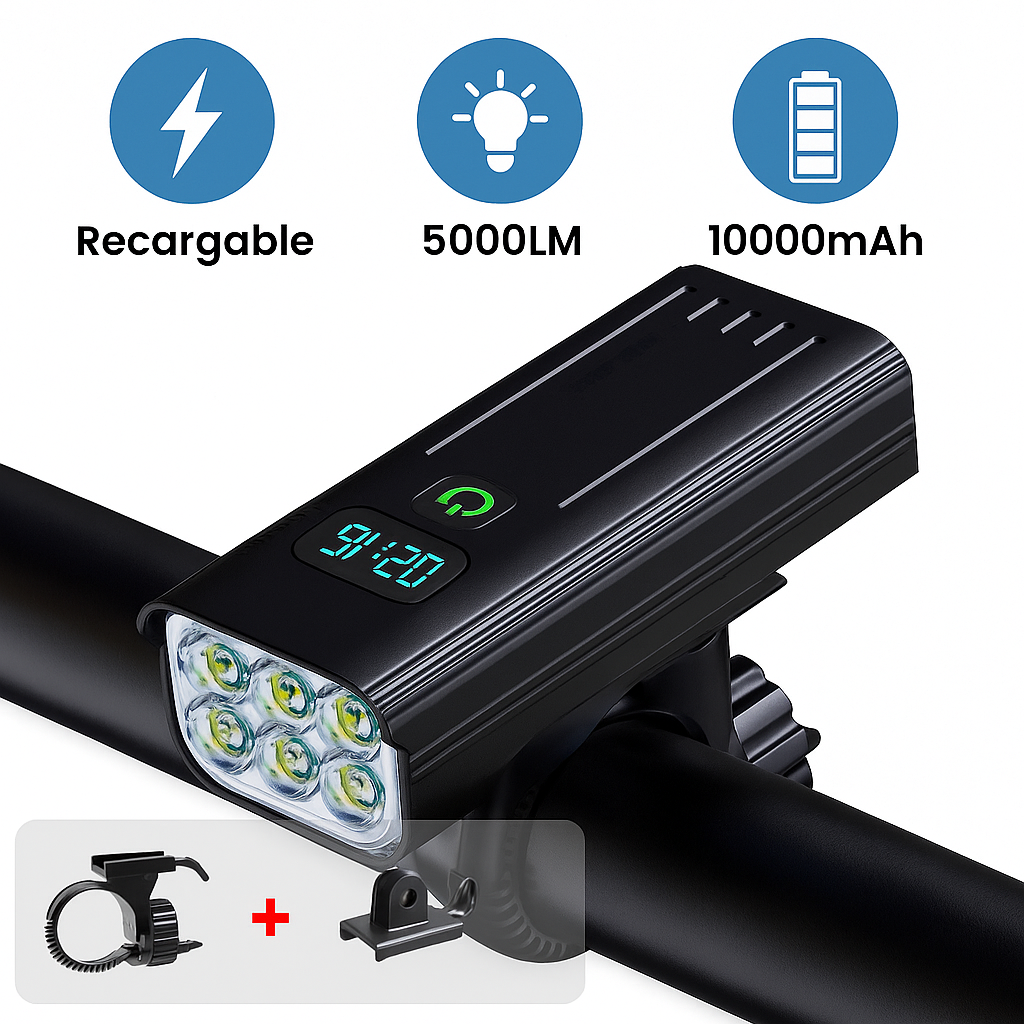 Luminoride Power Beam Luz Bicicleta 5000 Lúmenes