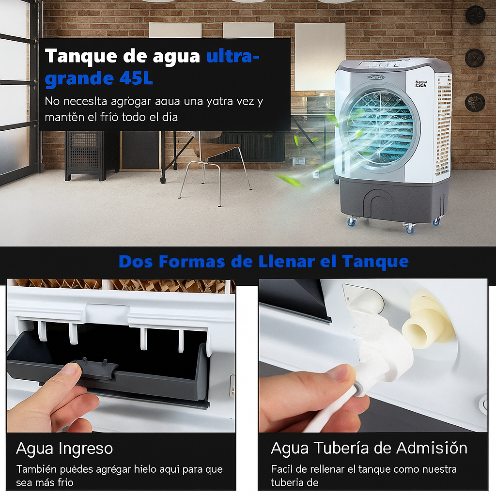 Enfriador Evaporativo Industrial 4 en 1 45L