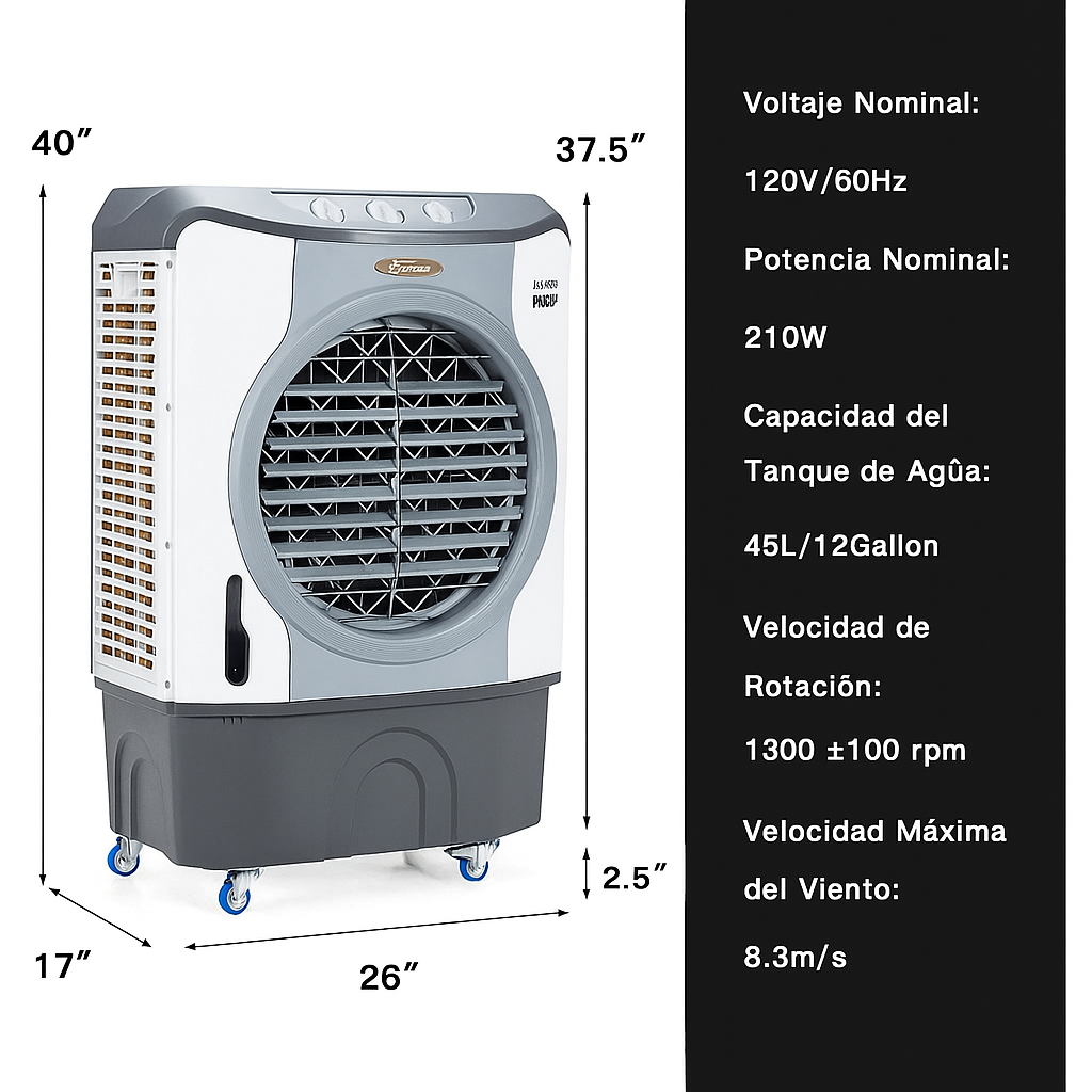 Enfriador Evaporativo Industrial 4 en 1 45L