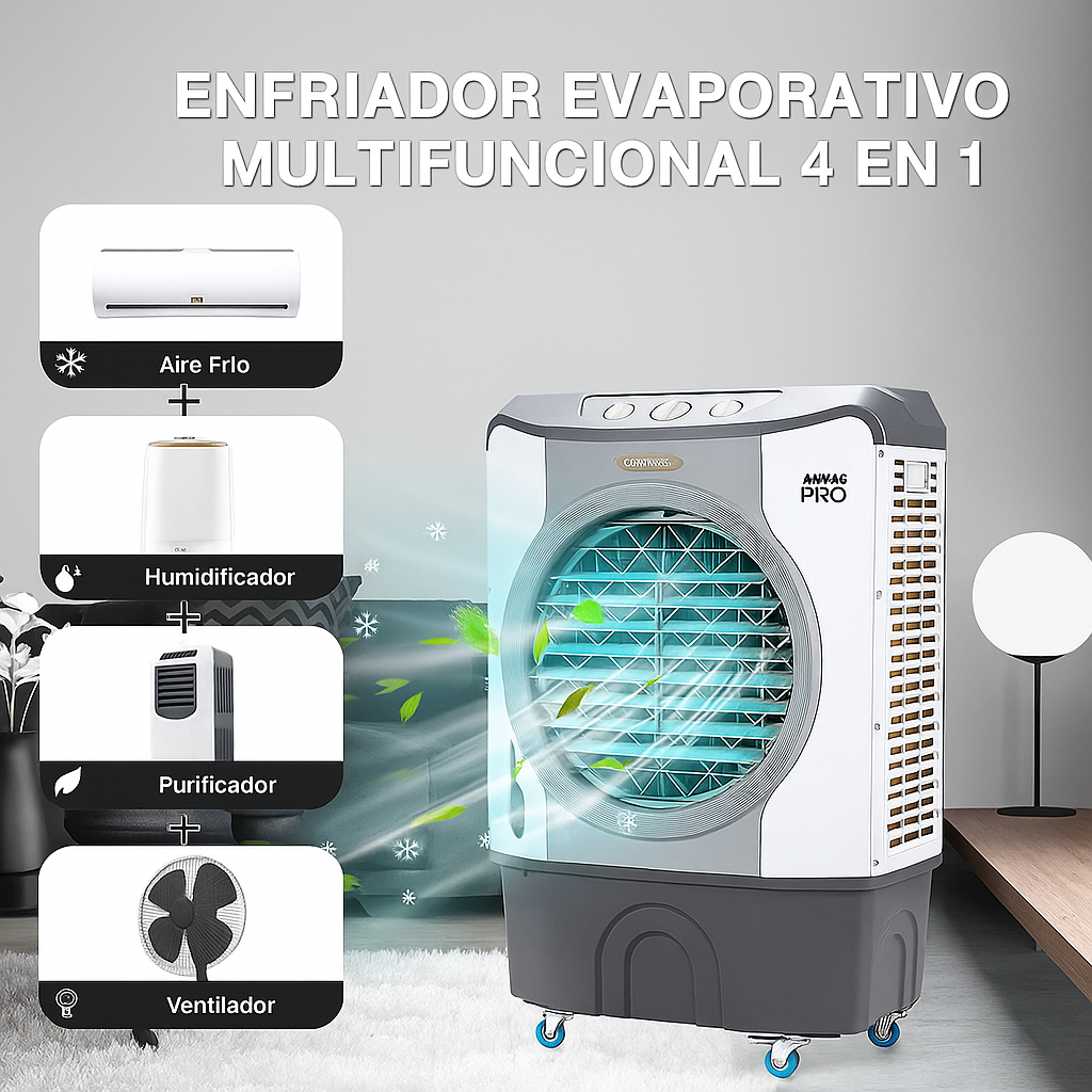 Enfriador Evaporativo Industrial 4 en 1 45L