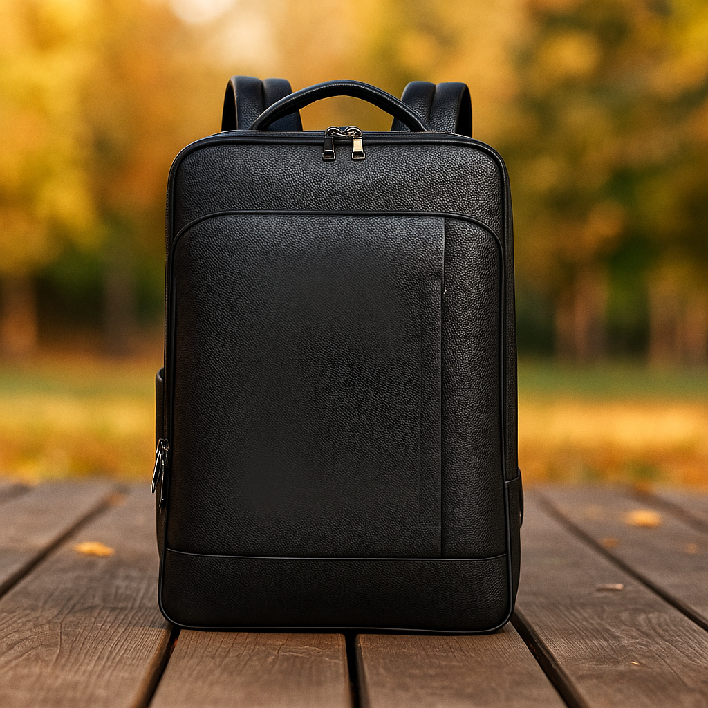 Mochila de Cuero con Puerto USB 15.6"