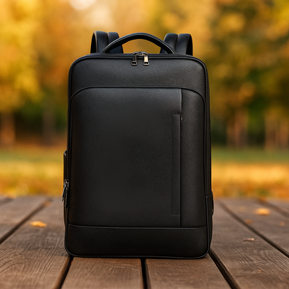 Mochila de Cuero con Puerto USB 15.6"