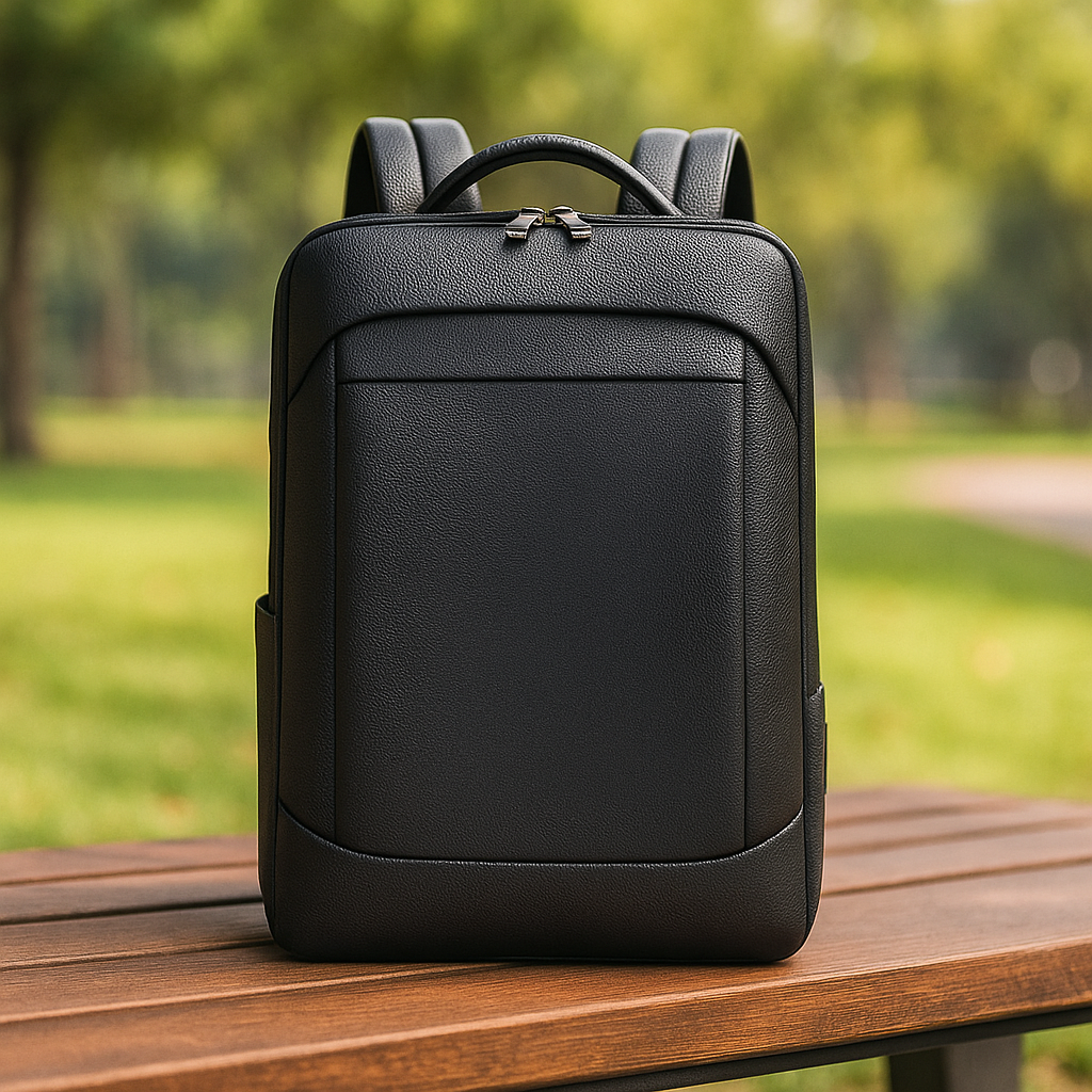 Mochila de Cuero con Puerto USB 15.6"