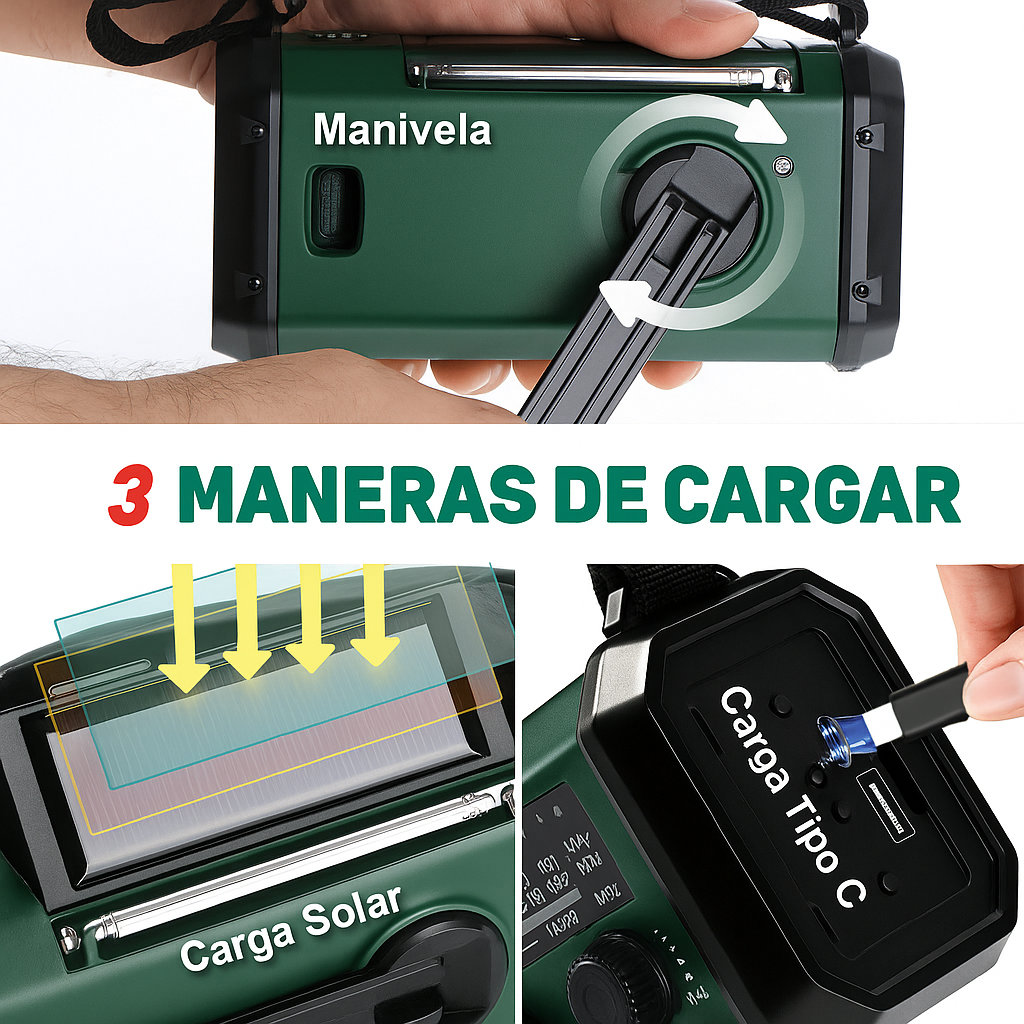 SurvivorPro Radio de Emergencia 10.000mAh