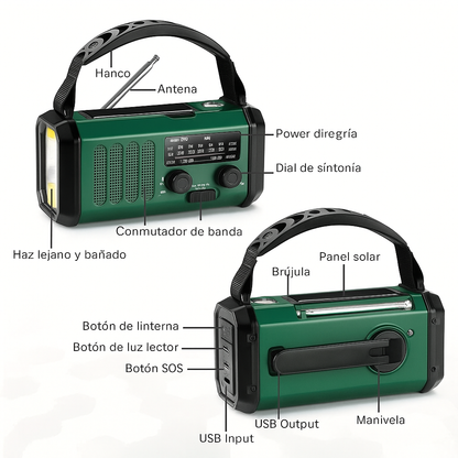 SurvivorPro Radio de Emergencia 10.000mAh