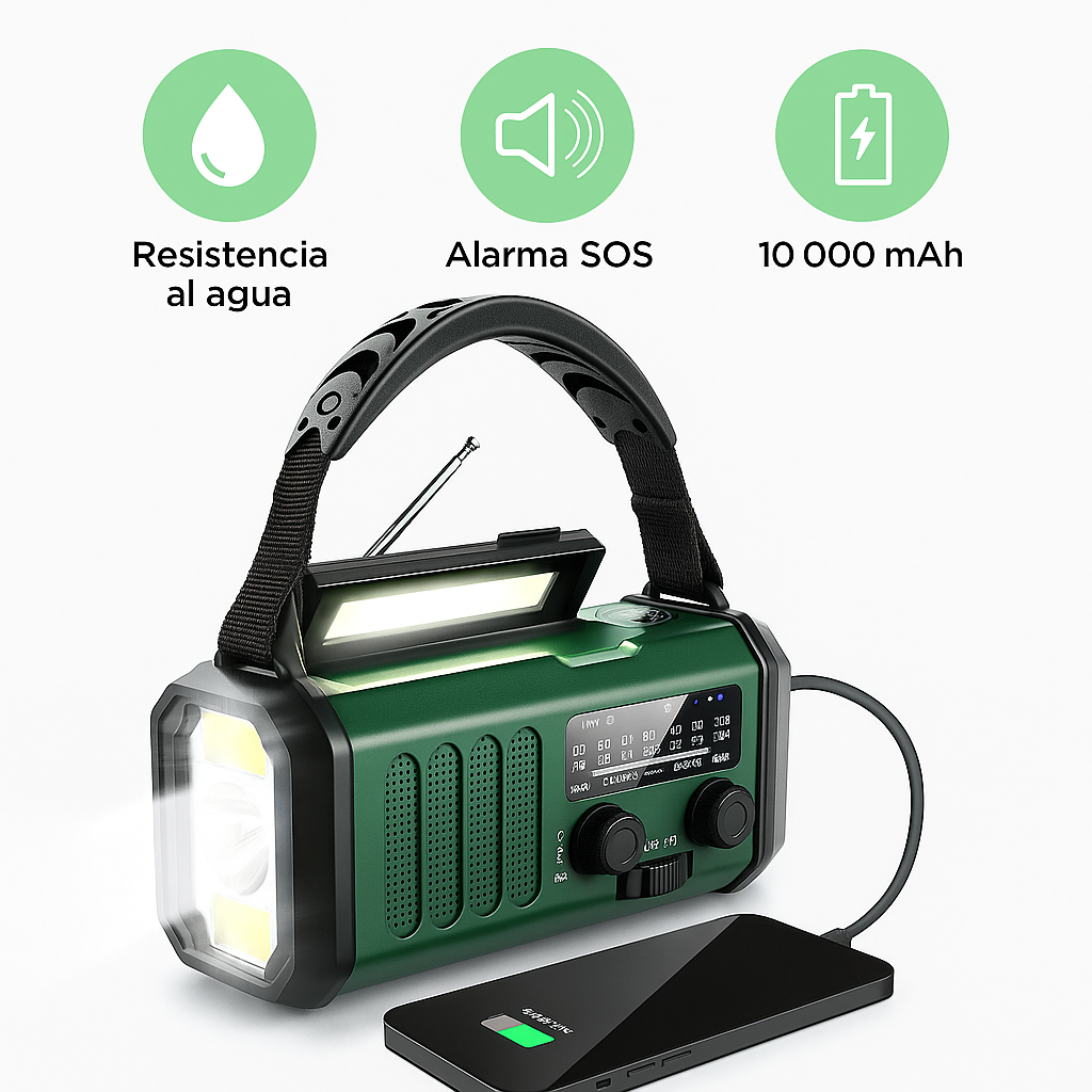 SurvivorPro Radio de Emergencia 10.000mAh