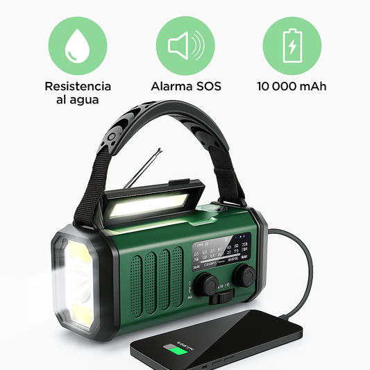 SurvivorPro Radio de Emergencia 10.000mAh