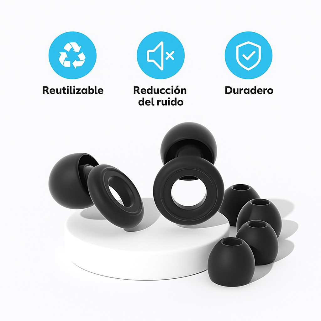 Quiet 2 Plus Tapones Reutilizables Doble Silicona