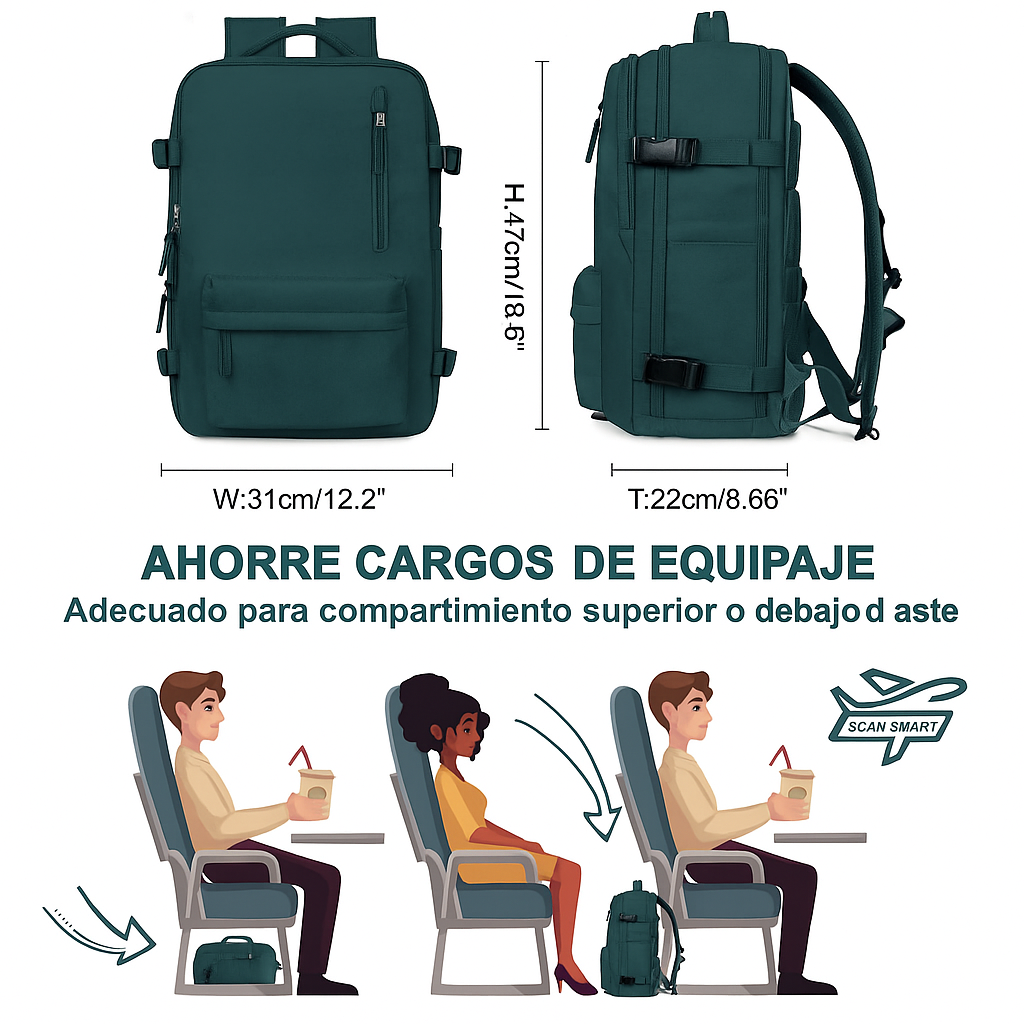 Vyflair | Mochila de Viaje Grande Impermeable para Mujeres