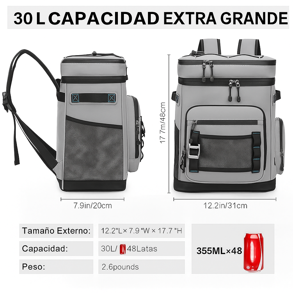 Mochila Nevera Aislada 30L Impermeable