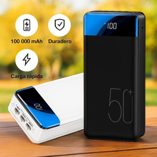 Banco de Energía 100,000mAh Carga Súper Rápida