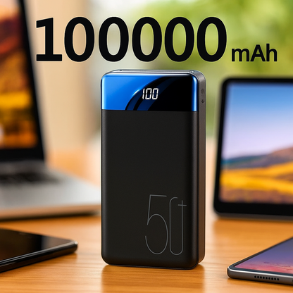 Banco de Energía 100,000mAh Carga Súper Rápida