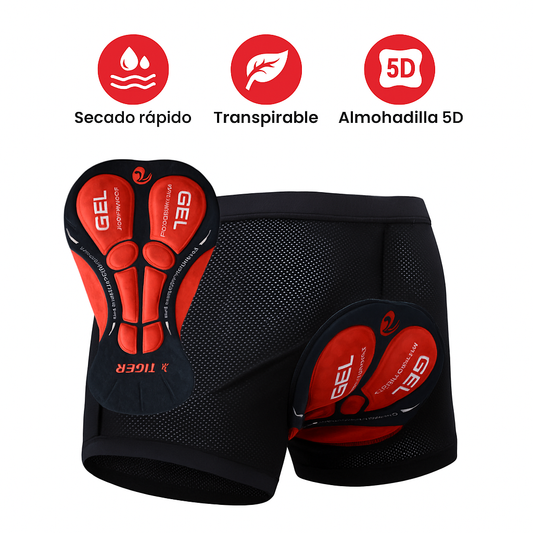 Pantalones Cortos de Ciclismo con Almohadilla de Gel 5D