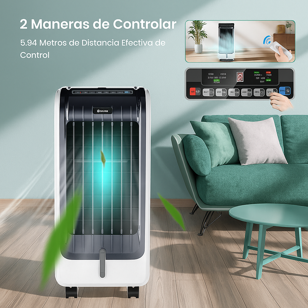 Enfriador Evaporativo Portátil 6L con Control Remoto